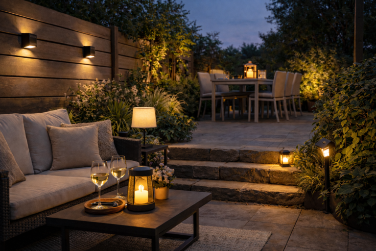 Iluminação solar para casas alugadas, terraços e áreas externas